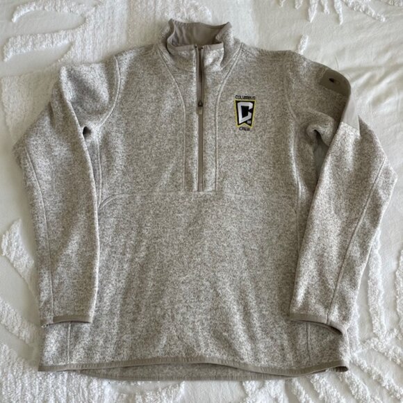 Women's Antigua Columbus Crew Quarter Zip Long Sleeve Jacket - Oatmeal - Size M - Picture 1 of 11